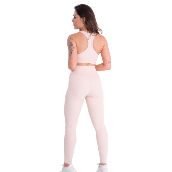 Conjunto Poliamida Top Nadador + Calça Com Bolso Lateral