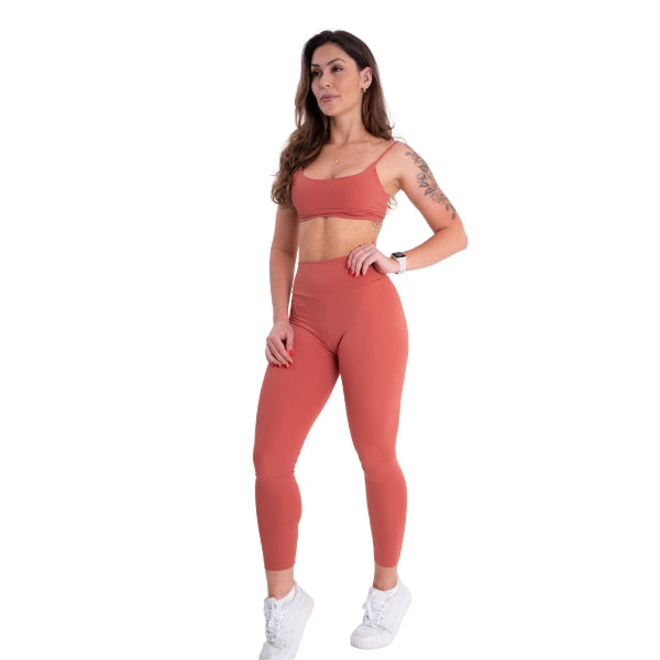 Conjunto Poliamida Top Nadador + Calça Com Bolso Lateral