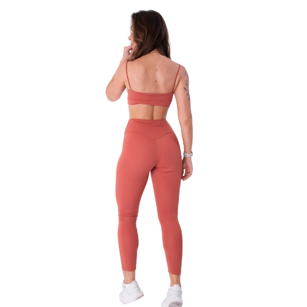 Conjunto Poliamida Top Nadador + Calça Com Bolso Lateral