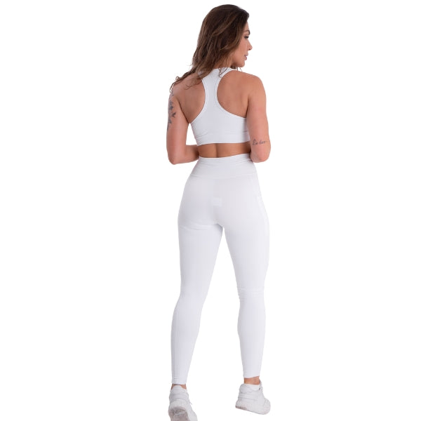 Conjunto Poliamida Top Nadador + Calça Com Bolso Lateral