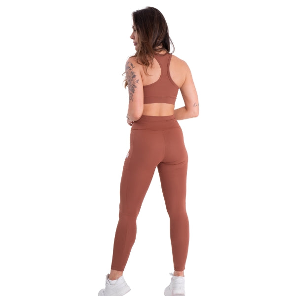 Conjunto Poliamida Top Nadador + Calça Com Bolso Lateral