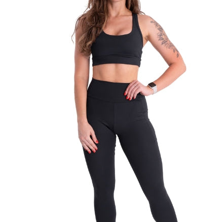 Conjunto Poliamida Top Nadador + Calça Com Bolso Lateral