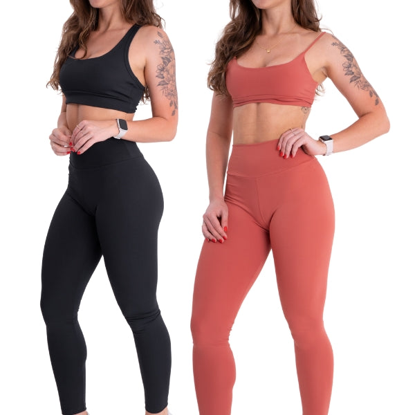 Kit Conjunto Poliamida Top Nadador + Calça Com Bolso Lateral